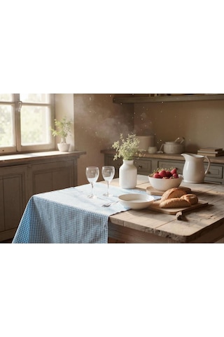 Pötikare Piknik Örtüsü - Masa Örtüsü- Sofra Bezi 160 160 Cm Mavi