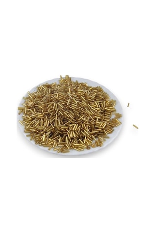 Koyu Kristal Gold Boru Boncuk 100 Gr