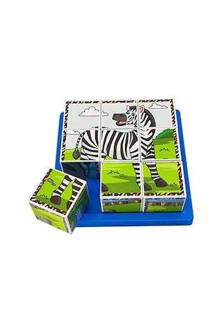 Safari Hayvanları 3d Puzzle - 9 Küp 6 Yapboz