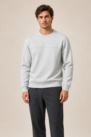 Redline Steni Yeni Sezon Erkek Regular Fit Kışlık Bisiklet Yaka Sweatshirt Gri