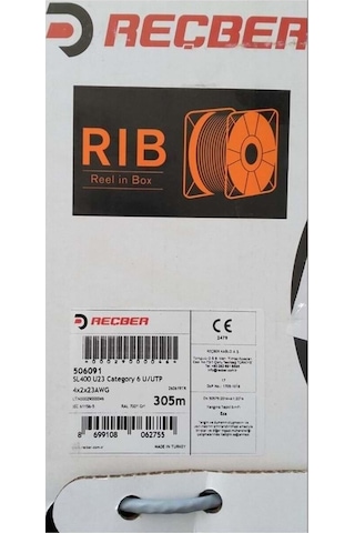 Reçber 506091 Sl400 U23 Cat6 U23 4x2x23awg U/utp 305mt %100 Bakır Network Kablosu-127527