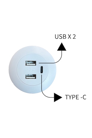 Gömülü Mobilya Usb & Type-c Şarj Modülü -