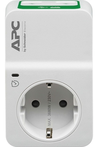 Apc By Schneider Electric PM1WU2-GR Tekli USB Hızlı Şarj Çıkışlı Akım Korumalı Priz 2 Beyaz