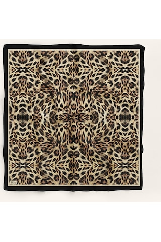 Leo Desen 90x90cm Organic Twill Eşarp/fular Siyah