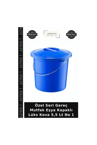 Özel Seri Gereç Mutfak Eşya Kapaklı Lüks Kova 5,5 Lt No 1 Çok Renkli