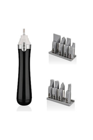 Vkemall Mini Elektrikli Piston Tipi Taşlama Parlatma Kalemi - Küçük Boy Taşlama Delme Aleti - El İşleri Dıy Araç Seti 1 Makine + 8 Uç