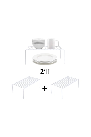 Tel Organizer Dolap Depolama Rafı 22x40cm Beyaz 2 Genel