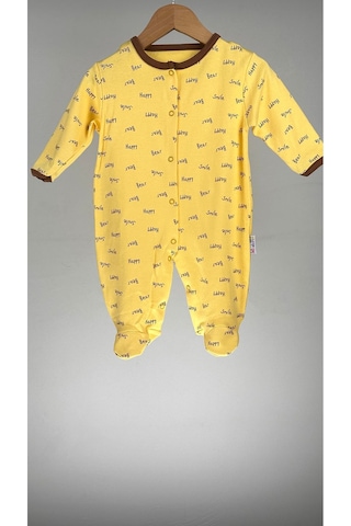 Mıdırık Desenli %100 Pamuklu Çıtçıtlı Uzun Kollu Bebek Tulum 001