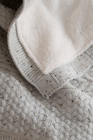 Toffy Gri Kırçıllı Örgü Bebek Battaniyesi 100x100 Gri