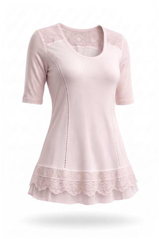 Bihhter Tunik /bluz Kısa Kollu Pudra Pembesi Pudra Pembe