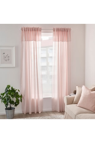 Ikea Moalısa Fon Perde 145x300 Cm Pembe