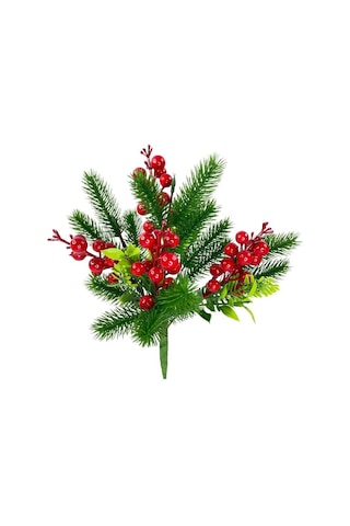 Yılbaşı Çiçeği Yapay Çiçek Çam Dallı Kokina 5 Dal 25 x 30 CM