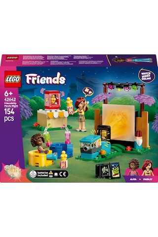 LEGO® Friends Arkadaşlık Film Gecesi 42642 - 6 Yaş ve Üzeri Çocuklar için 2 Mini Bebek İçeren Yaratıcı Oyuncak Yapım Seti (154 Parça)