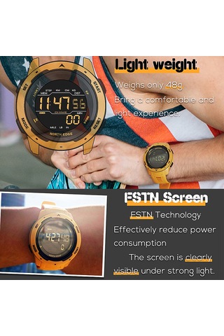 Tenfowee Mars Kırmızı Spor Saati - 50m Su Geçirmez, Adım/distance/kalori Sayaç, Kronometre, Fstn Ekran, Hafif Ve Şok Direnci, Üniversite Öğrencileri İçin Dış Mekan Sporları