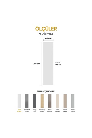Vilo Mpc Xl Düz Duvar Paneli Soft White 265cm Yapıştırmalı Montaj - Neme Ve Darbeye Dayanıklı