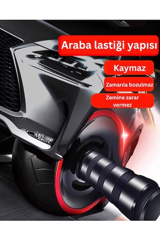 Evapera Profesyonel Ab Wheel Roller Karın Kası Göğüs Egzersiz Fitness Tekerleği Mekik Aleti Max150kg Siyah