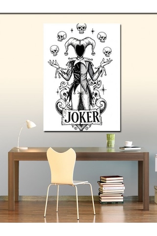 Kanvas Tablo Joker Ve İskambil Kâğıdı Teması 100cmx140cm