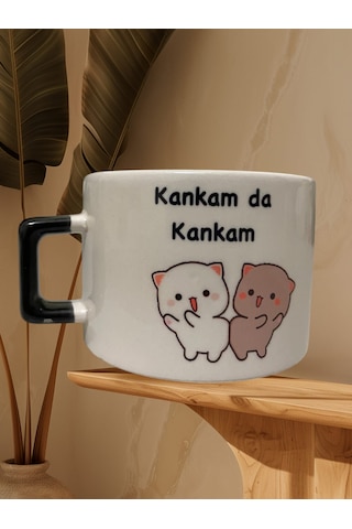 Kankamda Kankam Çift Taraf Yazılı Kupa Bardak Siyah Latte