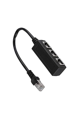 Rj45 Ethernet Splitter Adaptör 1 Erkek 3 Dişi Lan Çoklayıcı İnternet Paylaştırıcı Cat5 Cat6 Ağ Çoğaltıcı Router Modem Pc Laptop Network Bağlantı Çevirici Zr1225