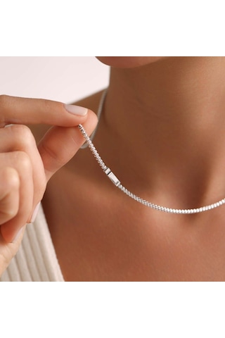 Su Yolu Kolye Beyaz Altın 14 Ayar T13208