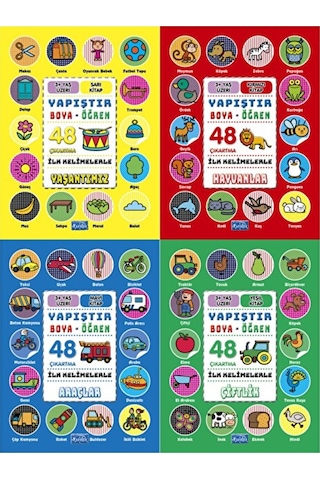 İlk Kelimelerle Yapıştır Boya Öğren Seti - 4 Kitap Takım- Parıltı Yayınları İlk Kelimelerle Yapıştır Boya Öğren Seti - 4 Kitap Takım- Parıltı Yayınları