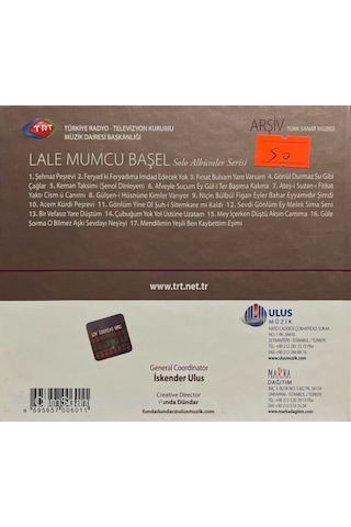Plak Değildir Cd Dir Trt Arşiv Serisi 71 Lale Mumcu Başel Solo
