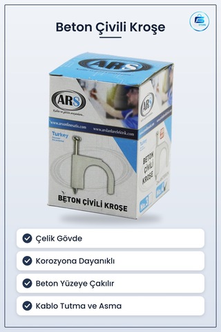 Beton Çivili Kroşe Çelik Korozyona Dayanıklı Kaplama Kablo Tutucu