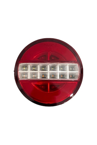 24v Stop Lambası Yuvarlak Neon Ledli 4 Fonksiyonlu 140 60 Mm