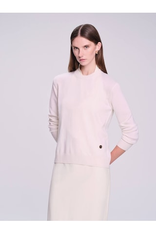 Hatemoğlu Saykı Woman Regular Fit Kaşmir Ekru Kazak