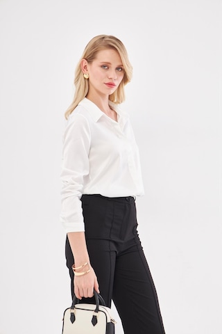 Klasik Saten Gömlek Ekru Ekru