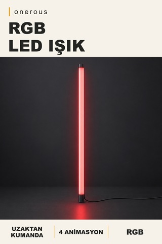 Onerous Rgb Led Işık, Kumandalı, Yapışkanlı, 16 Renk, 4 Animasyon Kırmızı