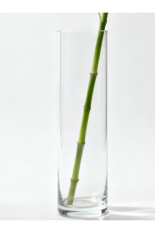 10 Cm X 40 Cm El İşçiliği Silindir Cam Vazo, Akvaryum , Dekor , Sürahi , Dekoratif, Saksı Beyaz