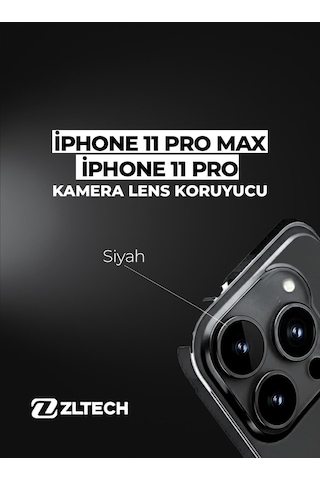 İphone 11pro/11promax Uyumlu Kamera Lens Koruyucu Siyah