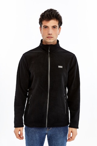 Champp Tam Fermuarlı Siyah Unisex Polar Beyaz - Siyah