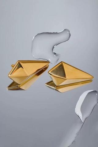 Caş Dekorasyon Altın Renk Çelik Küpe/ Çift Altın