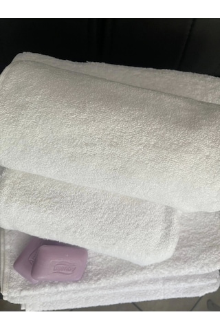 Otel Tipi 10 Adet Ayak İzi Havlusu 50x70 250 Gr. 37 Beyaz