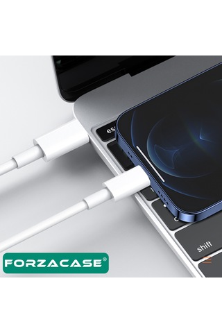 Forzacase İpad Tabletler İle Uyumlu 20w Type-c To Lightning Pd Şarj Ve Data Kablosu 1 Metre - Fc1029 Beyaz