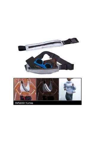 Rebuwo Çok Fonksiyonlu Reflektörlü Sporcu Bel Çantası