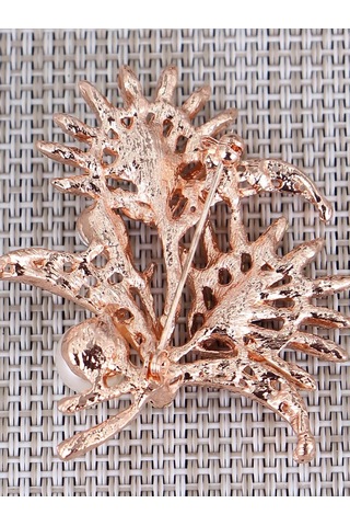 Fashion Jewelry İnci İle Dal Broş 226533247 Altın Rengi