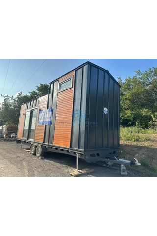 250 X 700 Teras Evim Tiny House Ahşap-kenet Sac Çelik Galvaniz Şase Loft Katlı Lüks Yaşam Alanı