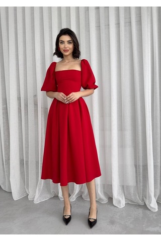 Benjamin Çan Etekli Midi Boy Elbise Altın