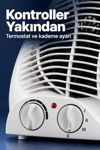 Üst Tutma Boşluklu Beyaz Termostatlı Fanlı Isıtıcı Aklby-bsva58