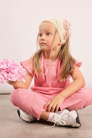 Defacto Çiçekli Fitilli 2li Mercan Takım Kız Bebek I0771a526aupn634 Pembe-pn634
