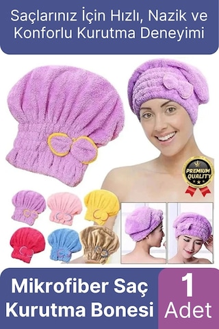 Premium Kalite Esnek Hızlı Emici Banyo Havuz Duş Mikrofiber Havlu Saç Kurutma Bonesi 30x25x16 Çok Renkli