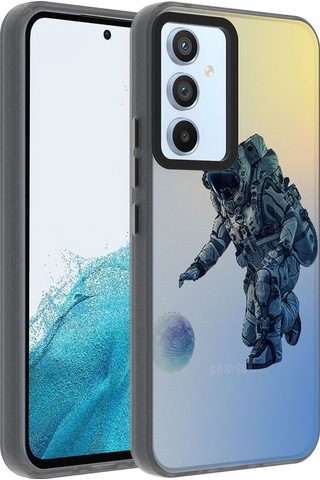 Samsung Uyumlu Galaxy A14 Kılıf Desenli Zore Dragon Sert Kapak Astronot