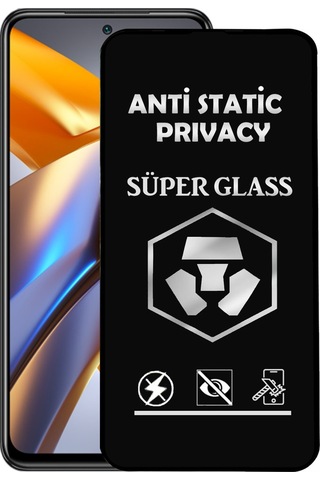 Xiaomi Poco M5s Tam Kaplayan Anti Statik Hayalet Süper Temperli Cam Ekran Koruyucu