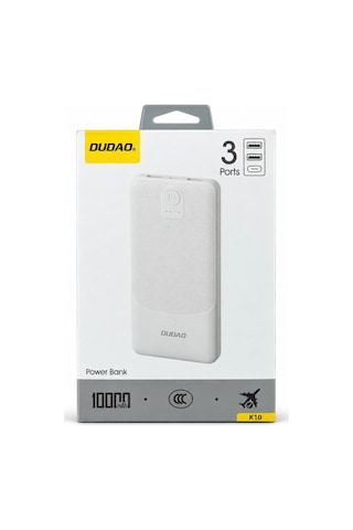 Ren.ga.renk Dudao K10 Beyaz 10.000 Mah 3 Portlu Powerbank Rengaren