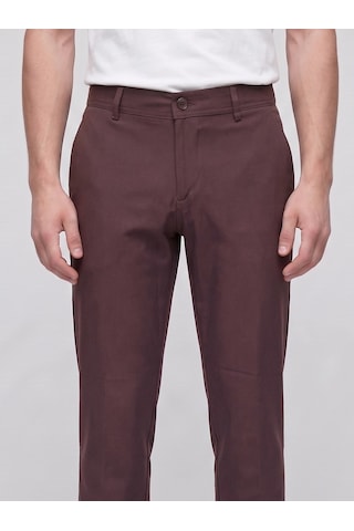 Plus Scorpion Erkek Yazlık Bağcıklı Kumaş Pantolon Slim Fit Rahat Kesim Günlük Pantolon Kahverengi