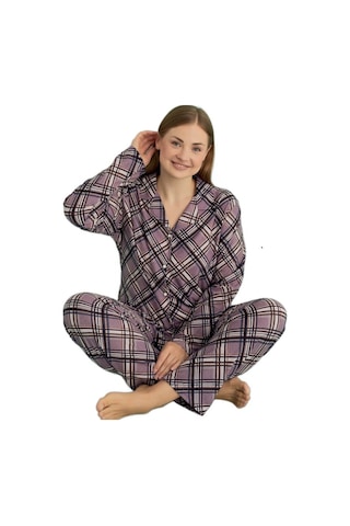 Büyük Beden Kadın Kışlık Süet Pijama Takımı Isabella Grande Tasar Çok Renkli