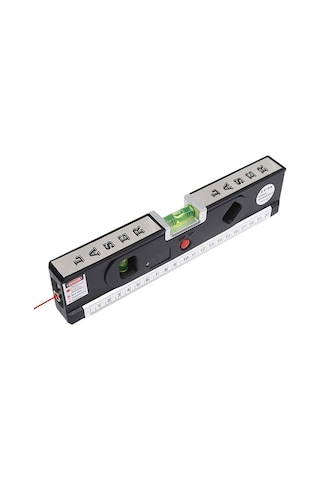 Butuglobal Pro 4 Mezuralı Lazer Seviyesi / Led Işıklı Seviye Kabarcıkları, Lv-04 Siyah